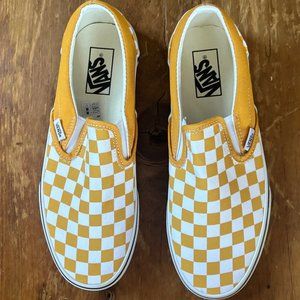 BRAND NEW: VANS -Classic Slip-On Checkerboard (Yellow) W 9.5 / M 8.0